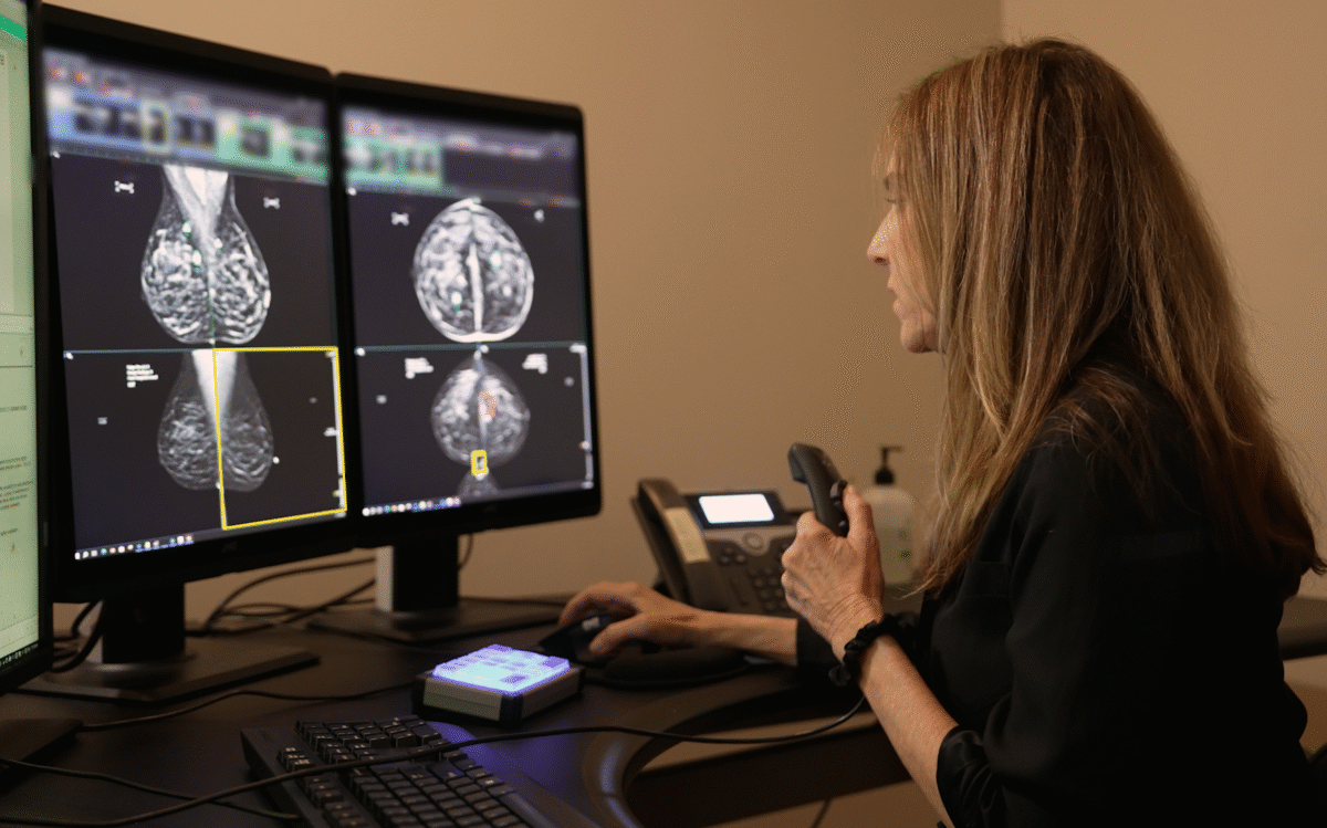Dr. Holt reading mammograms